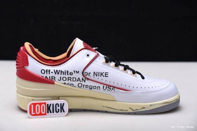 1st Kicks Shoes White SP Low DJ4375-106 Off-White Jordan Red Retro 2 0823